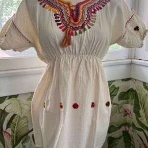 Embroidered White Boho Top